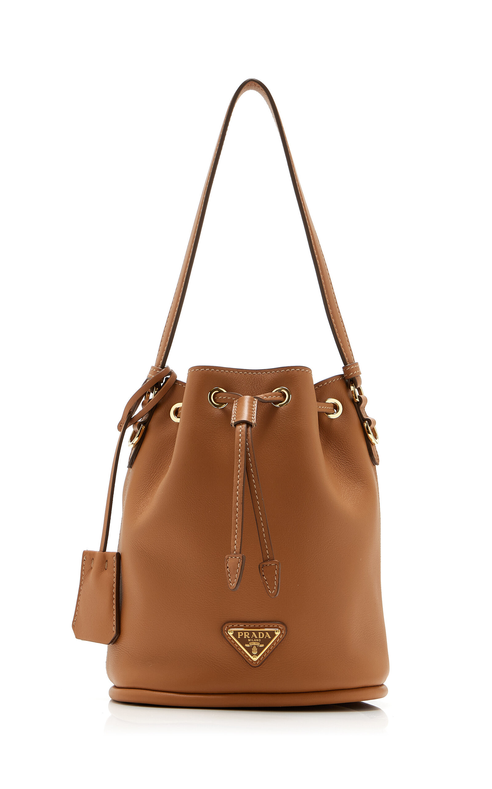 Prada - Mini Leather Bucket Bag - Brown - OS - Moda Operandi | Moda Operandi (Global)