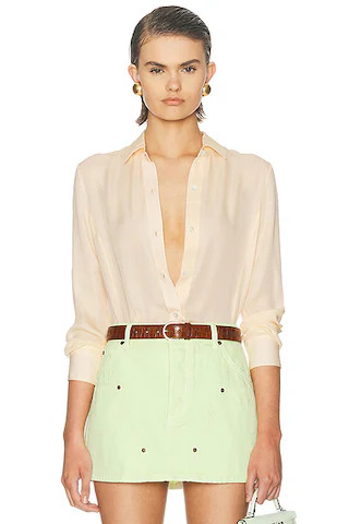 Silk Georgette Button Up Shirt | FWRD 