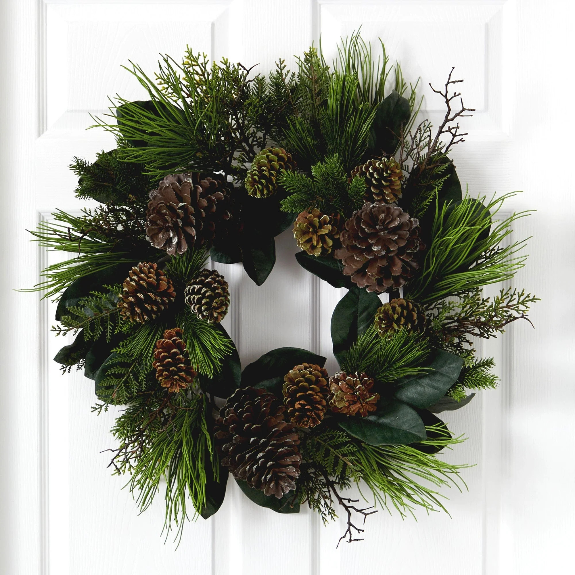 28” Pine Cone and Pine Wreath | Nearly Natural | Nearly Natural