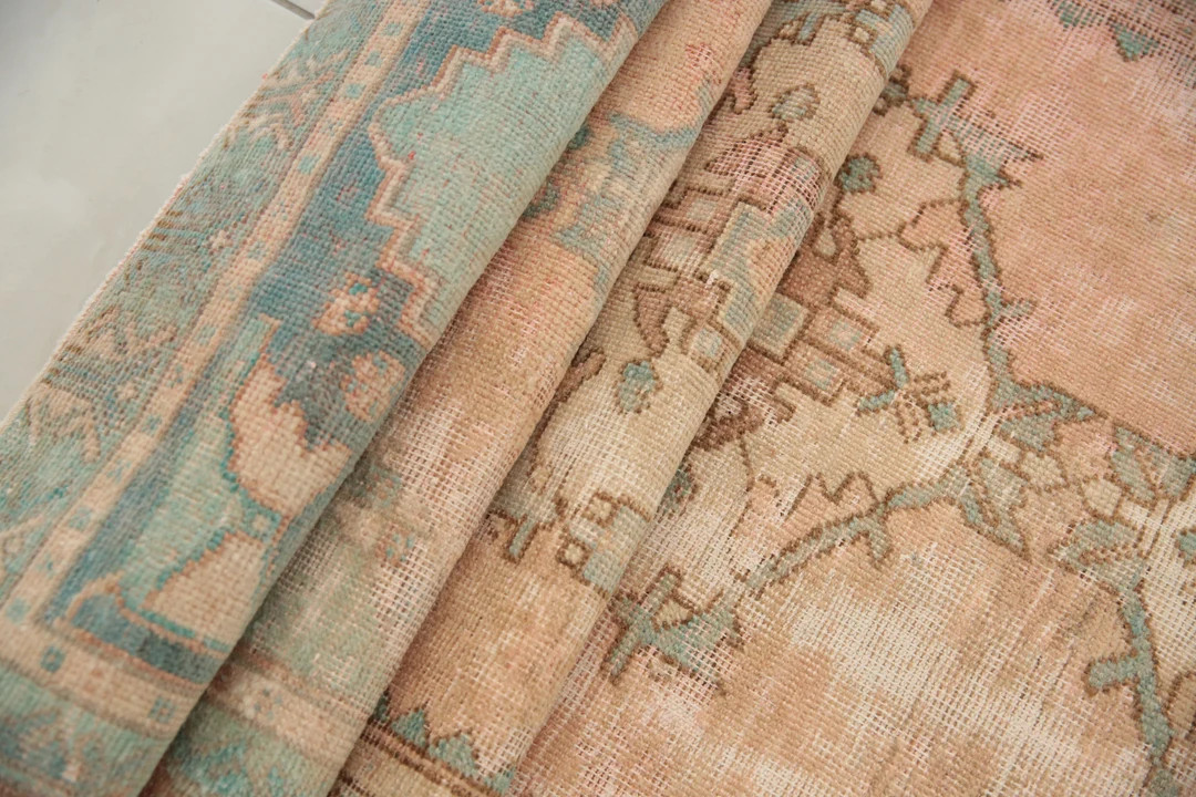 antique oushak rug, rugs for kitchen, boho rug, lovely rug, soft colored rug, vintage turkish rug... | Etsy (US)