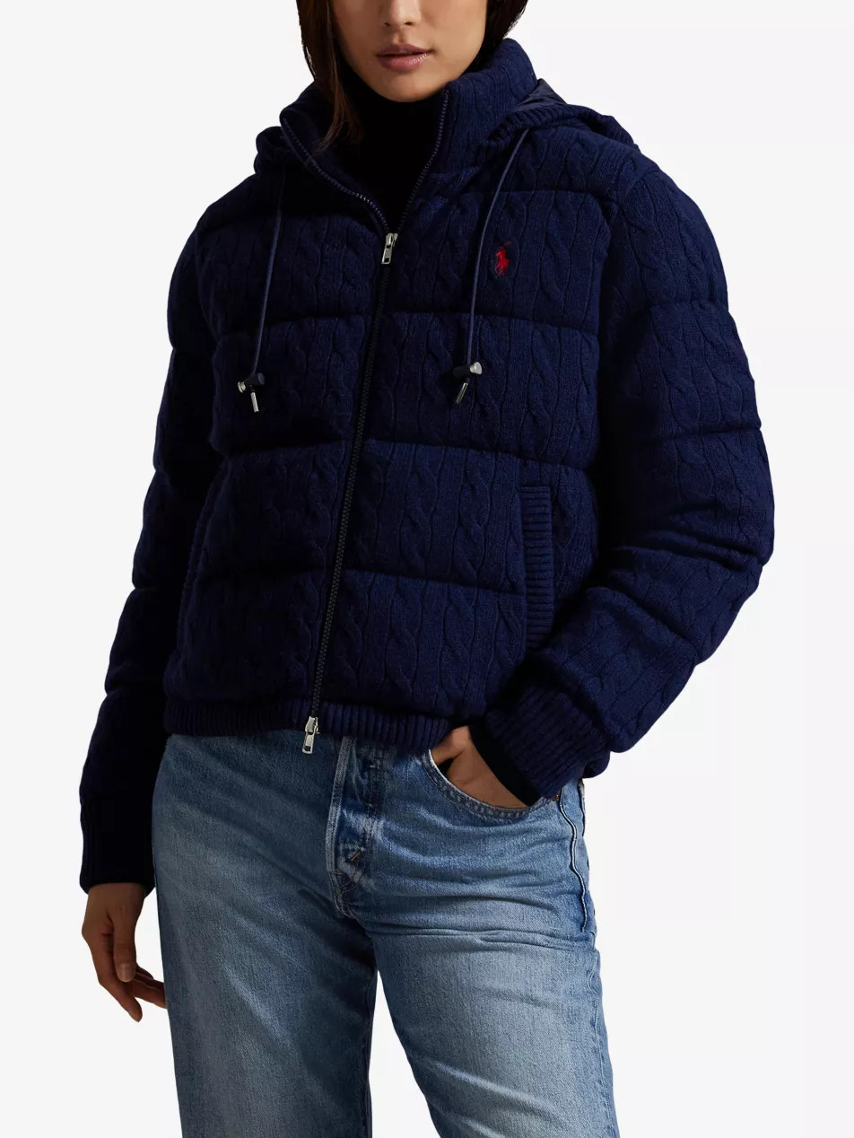 Hooded Cable-Knit Wool and Cashmere-Blend Puffer | Selfridges
