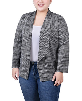 Plus Size 3/4 Sleeve Ponte Blazer | Macy's