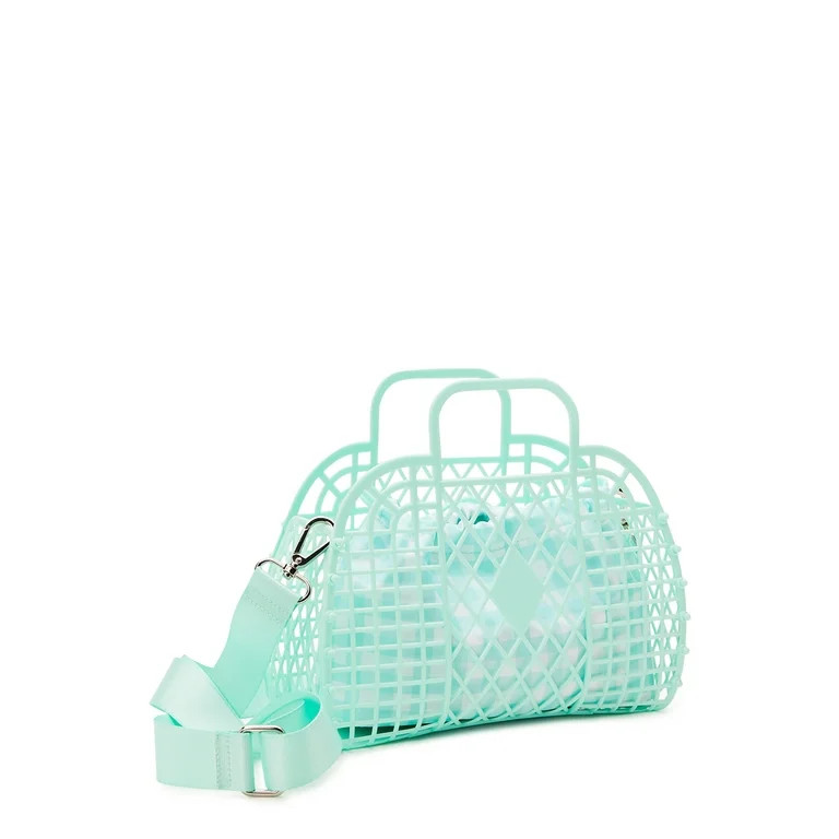 No Boundaries Juniors Jelly Crossbody Handbag with Top Handle | Walmart (US)