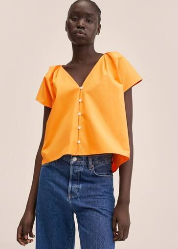 Oversized 100% cotton blouse | MANGO (US)