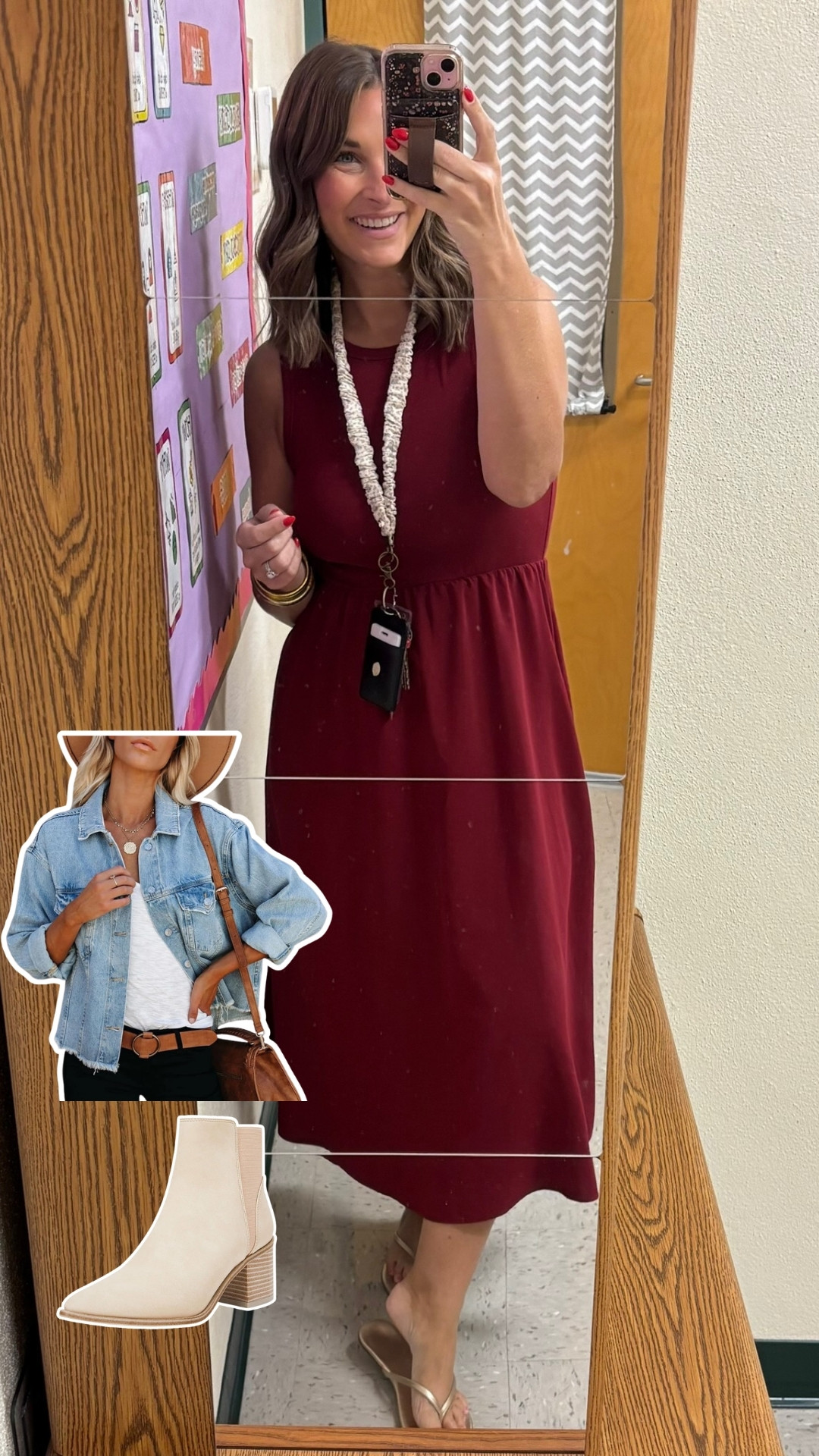 This rich burgundy dress is already giving fall! 🍂 Add a denim jacket and ankle boots for Fall!!

#LTKgrwm #LTKootd #LTKSeasonal