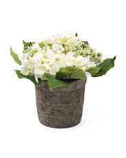 12in Hydrangea Arrangement In Cement Pot | Marshalls