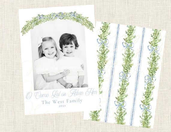 Watercolor Boxwood Christmas Cards | Etsy | Etsy (US)