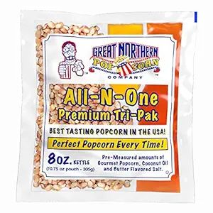 8oz Popcorn Machine Popcorn Packets - All-in-One Movie Theater Style Popcorn Kernels, Salt, and O... | Amazon (US)