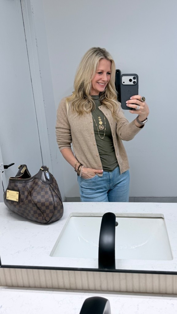 OOTD - Elevated casual...mixing high and low. Cashmere sweater from Anthropologie & olive top from Target. Linking same and similar. 

#LTKOver40 #LTKWorkwear #LTKdayinmylife