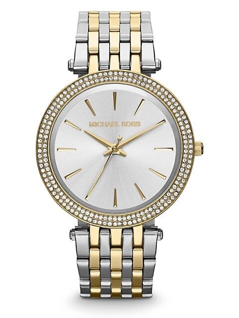 Michael Kors Darci Pavé Two-Tone Stainless Steel Bracelet Watch on SALE | Saks OFF 5TH | Saks Fifth Avenue OFF 5TH (Pmt risk)