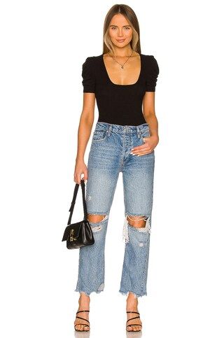 Free People Tapered Baggy Boyfriend in Mid Century Blue from Revolve.com | Revolve Clothing (Global)