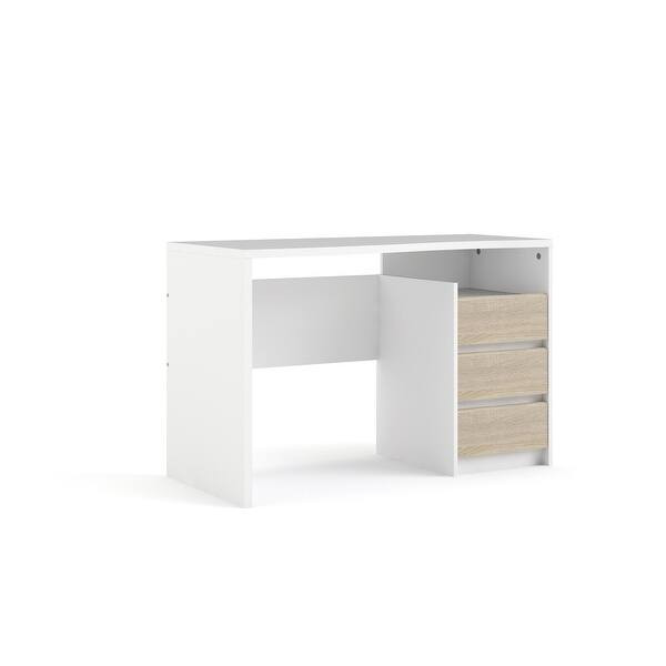 Porch & Den Skylar White and Oak 3-drawer Rectangular Desk | Bed Bath & Beyond