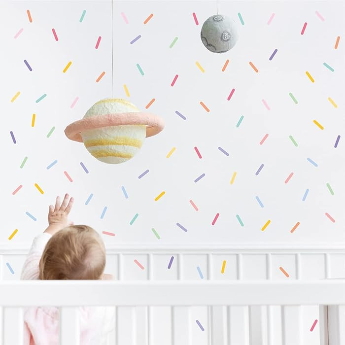 Confetti Strip Wall Decals for Kids Room Removable Colorful Sprinkle Wall Stickers for Playroom N... | Amazon (US)