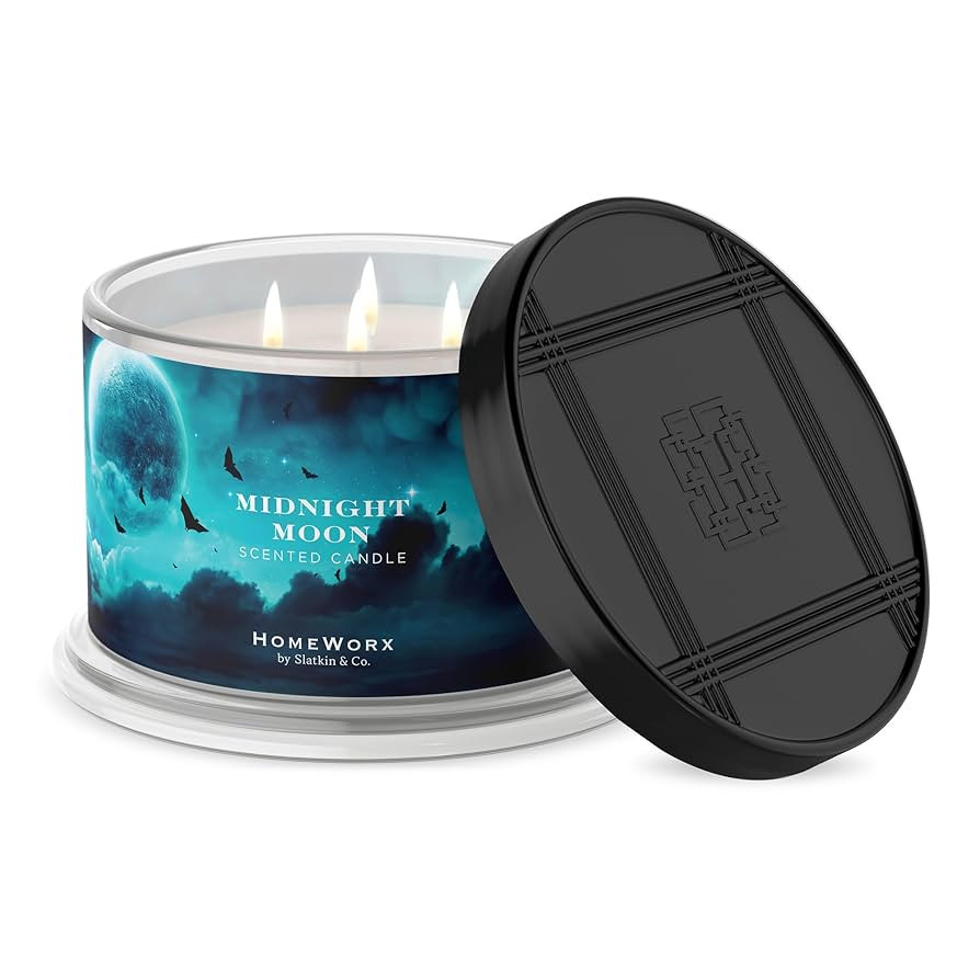 HomeWorx by Slatkin & Co Premium Scented 4-Wick Candle, Midnight Moon - 18 oz - Long-Lasting Jar ... | Amazon (US)