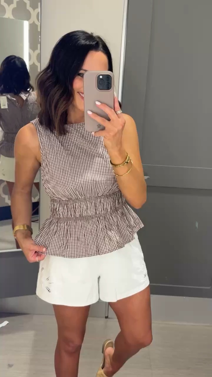 Such a cute little spring outfit. These linen blend shorts have the prettiest eyelet details and pair so well with this gingham top. Love how lightweight and easy this look is for warm spring days.

#springstyle #ginghamtop #linenshorts #springoutfit #everydayoutfit #feminineoutfit #affordablestyle 

#LTKPetite