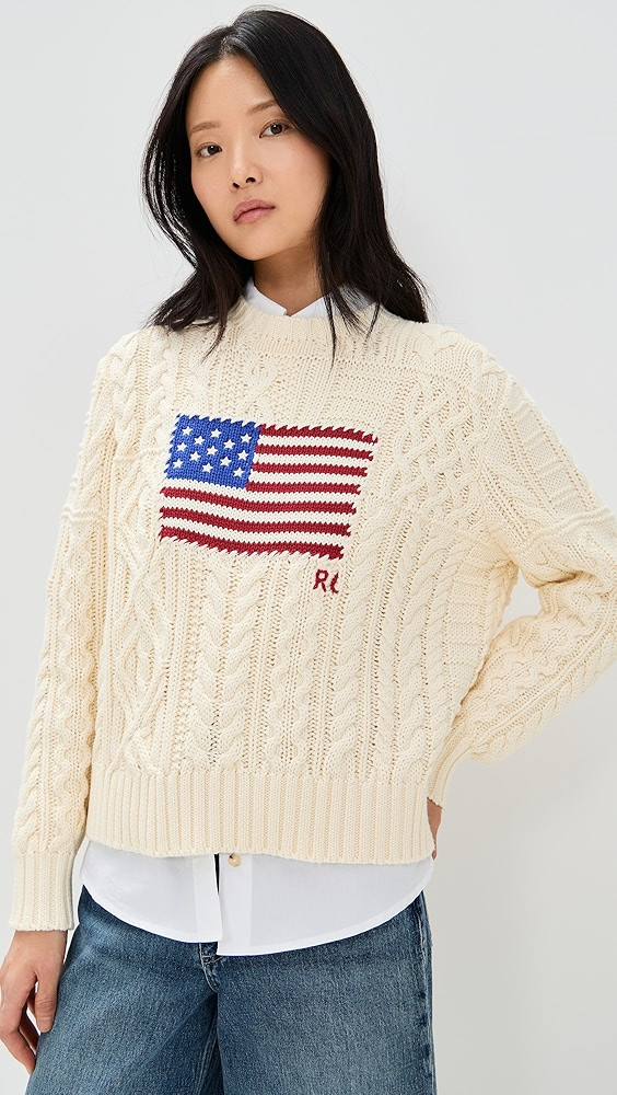 Polo Ralph Lauren Flag Aran Pullover | Shopbop | Shopbop
