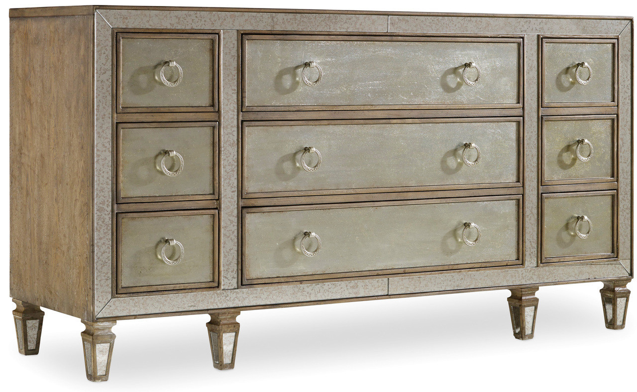 Sanctuary Medium Wood 9 Drawer Dresser | 1stopbedrooms