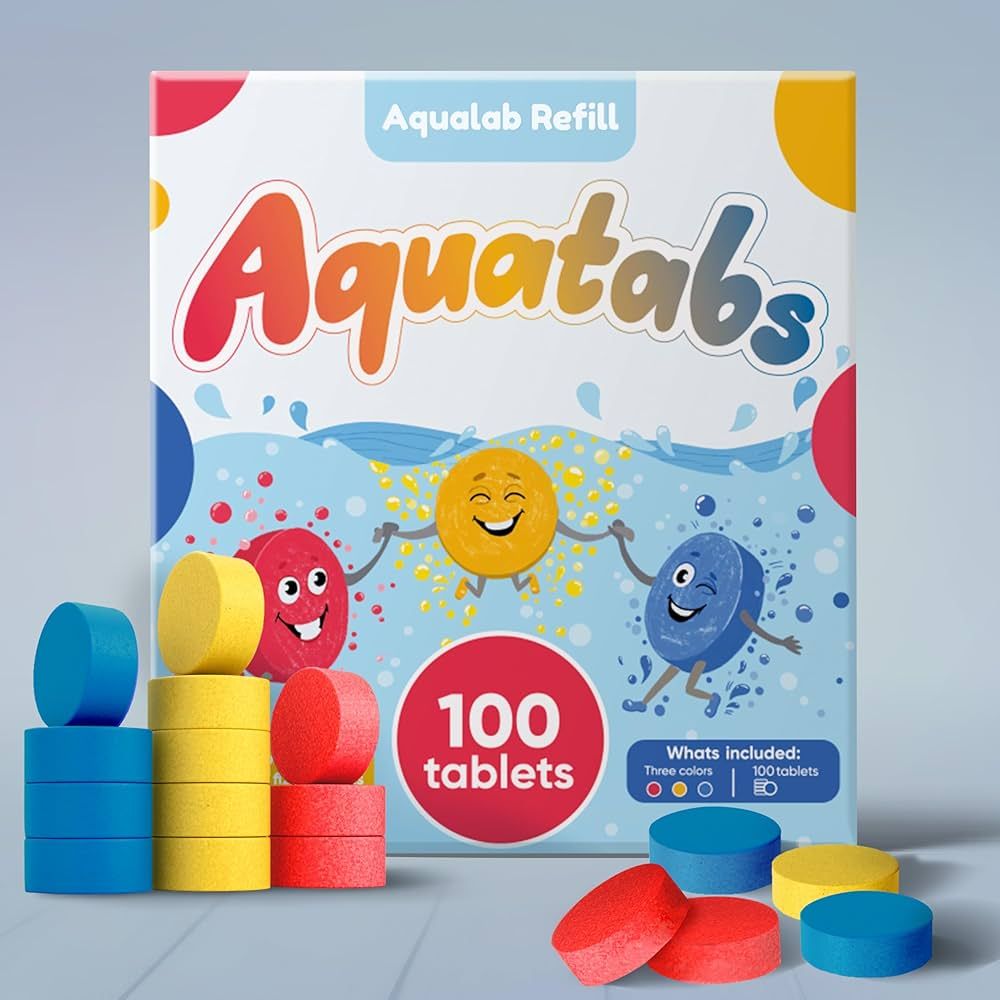 Aqualab Refill-100 pc Aquatabs, Bath Color Tablets for Kids, Water Tablets in 3 Primary Colors | Amazon (US)