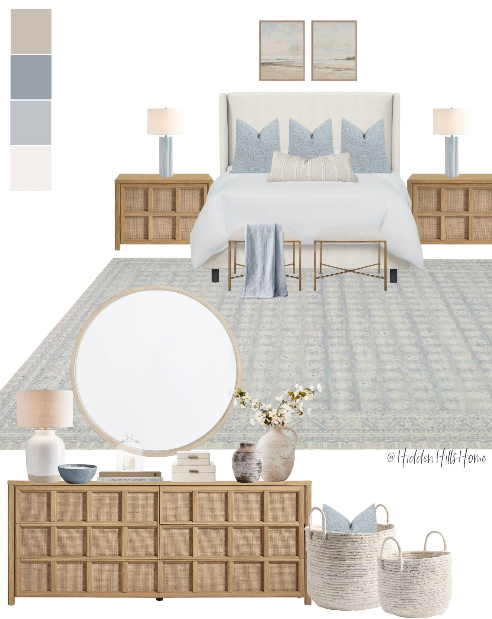Coastal bedroom mood board, primary bedroom design, beach house bedroom, coastal bedroom decor #beach

#LTKHome #LTKSaleAlert #LTKSeasonal