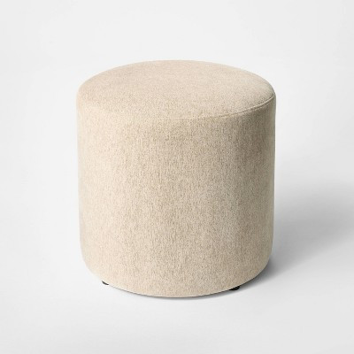 Upholstered Drum Ottoman Cream - Threshold™ designed with Studio McGee | Target