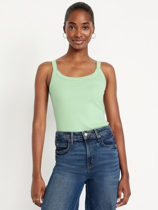 90s Ribbed Lace-Trim Tank | Old Navy | Old Navy (US)