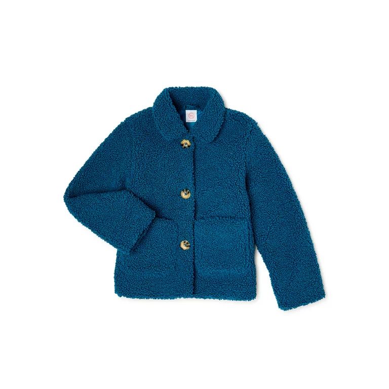 Wonder Nation Long Sleeve Relaxed Fit Holiday Jacket (Big Girls or Little Girls) 1 Pack | Walmart (US)