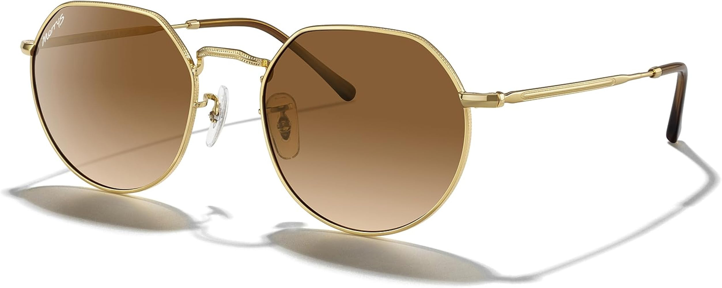 MERRY'S Round Polygon Metal Polarized Sunglasses for Women Men Retro Classic Vintage Shades S6565 | Amazon (US)