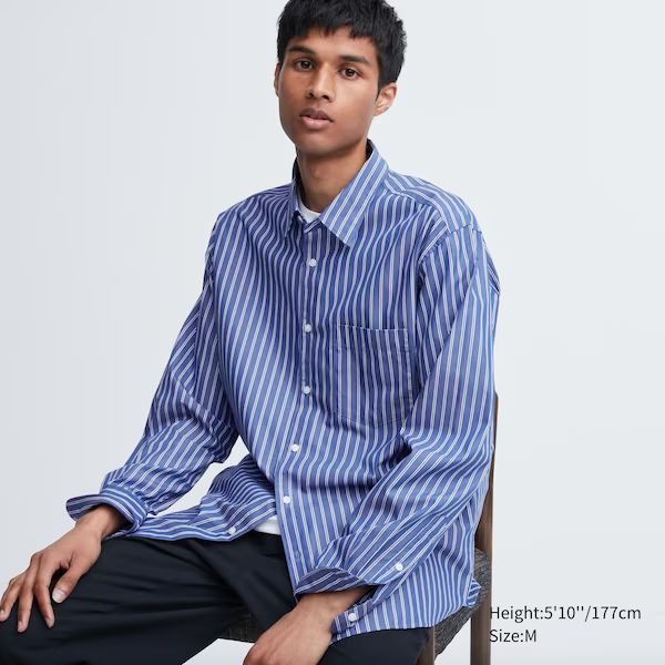 Extra Fine Cotton Broadcloth Striped Shirt | UNIQLO (US)