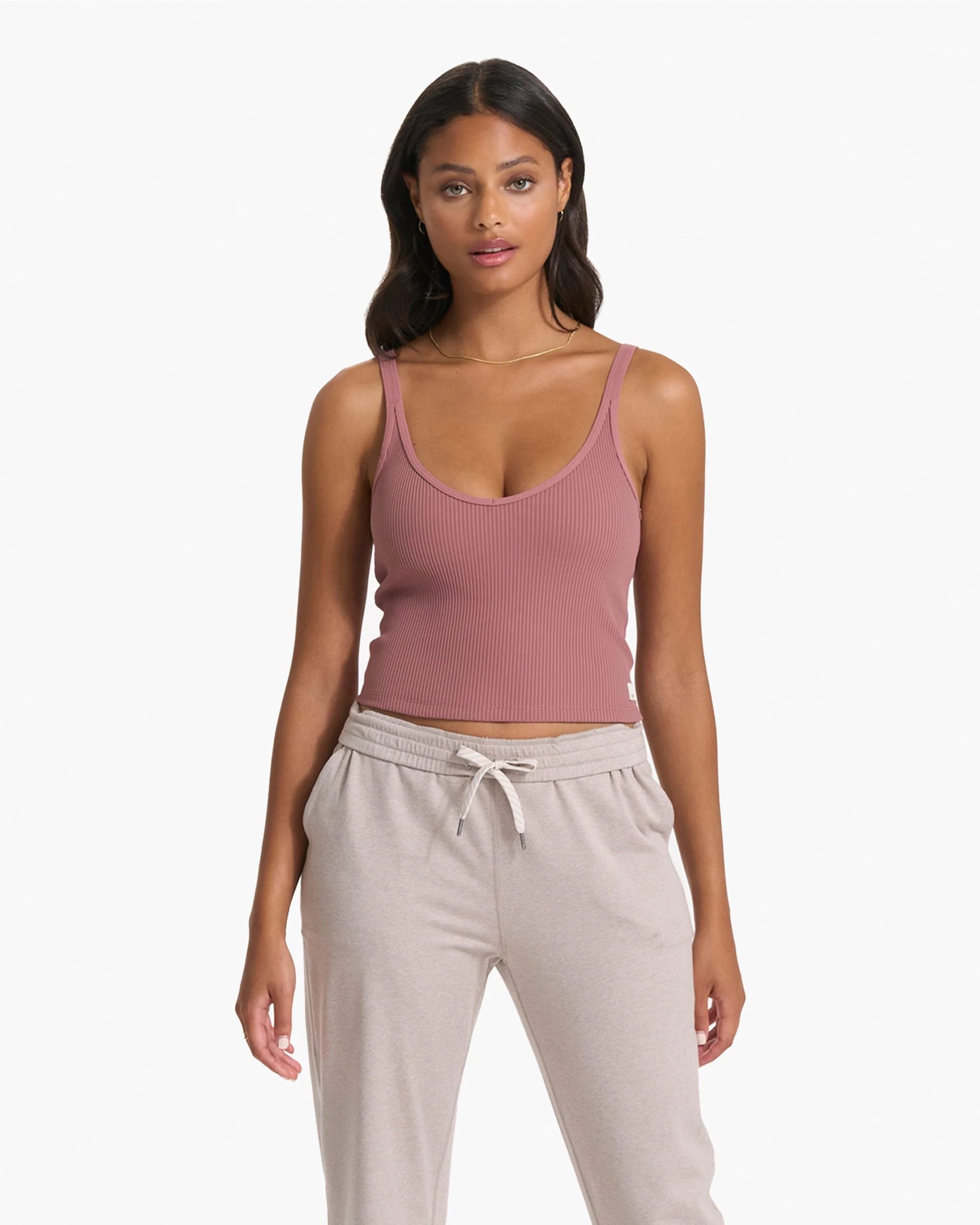 Rib Crop Tank | Marsala Crop Tank Top | Vuori Clothing | Vuori Clothing (US & Canada)