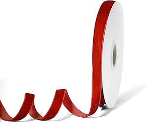 Red Velvet Ribbon for Gift Wrapping, Trimming Ribbon for Christmas DIY Craft Wedding Floral Holid... | Amazon (US)