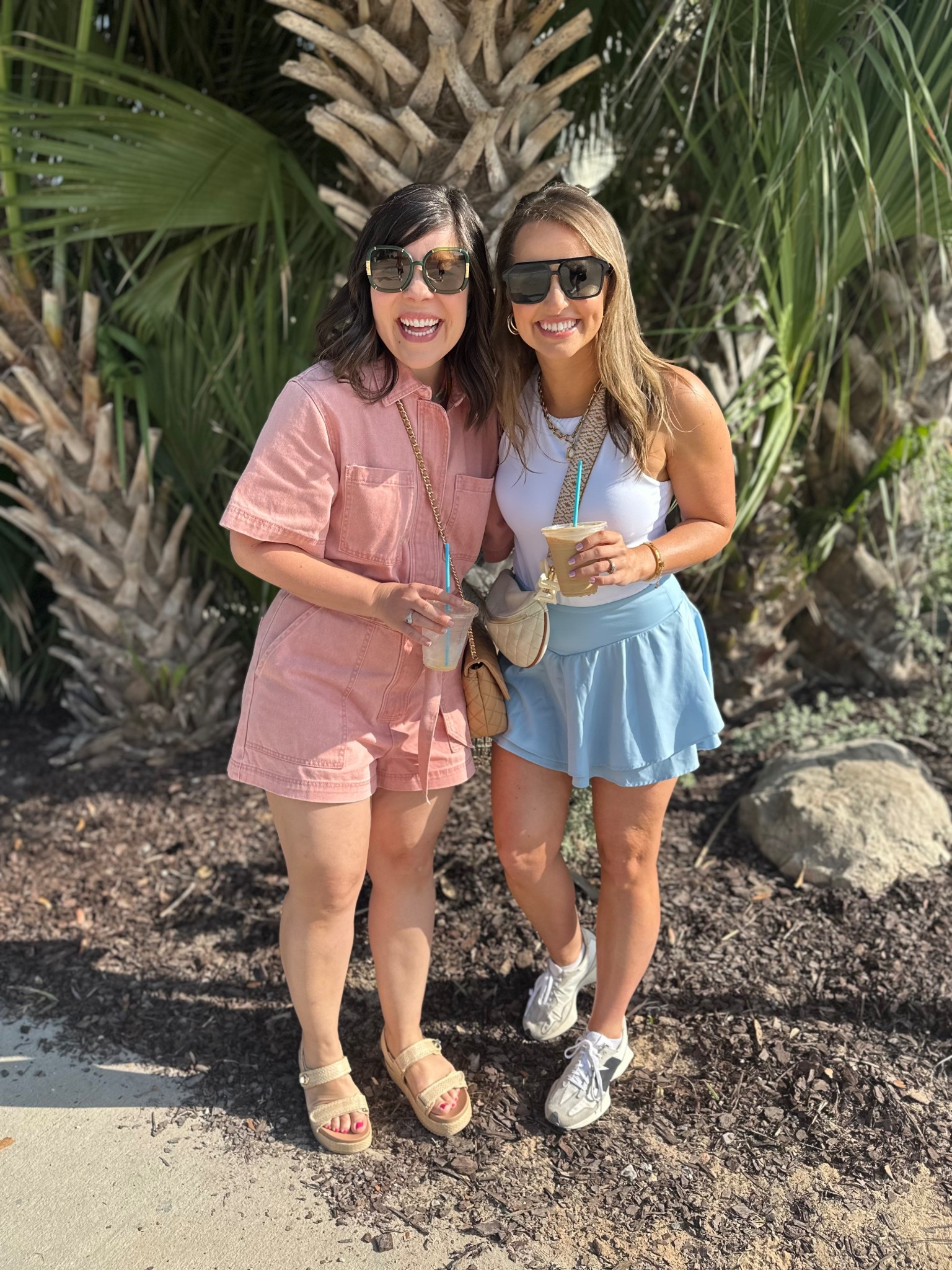 First day in rosemary beach! Walked to the cutest coffee shop. Wore one of my fave skirts in blue that has built in biker shorts. Size m. My roomie for the weekend @girlmeetsbow Gentry is wearing the cutest pink denim romper from Target 😍💕👌🏼 SO cute! 

#LTKActive #LTKFindsUnder50 #LTKTravel