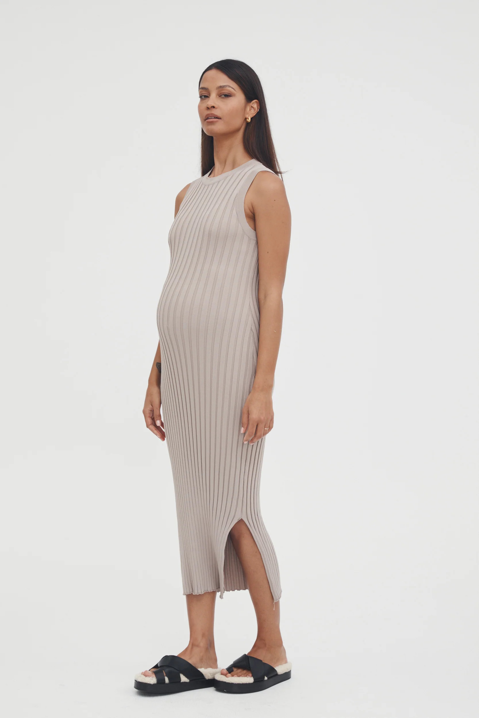 Luxe Shift Dress (Mocha) | Legoe Heritage Maternity