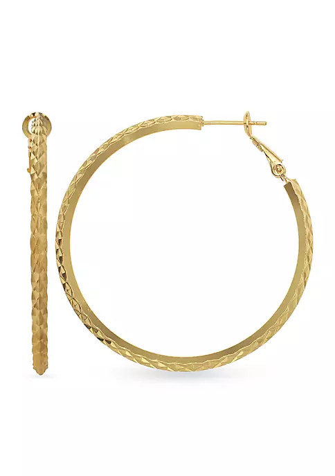 24k Gold Over Fine Silver-Plated 45-mm. Hoop Earrings | Belk