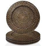Jay Import Round Rattan Chargers Set of 4 Decorative Service Plates for Home, Professional Fine D... | Amazon (US)