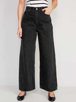 Extra High-Waisted Baggy Wide-Leg Non-Stretch Jeans for Women | Old Navy (US)