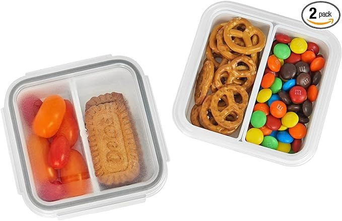 carrotez 2 Compartment Snack Containers, Small Food Storage Containers, Small Snack containers wi... | Amazon (US)