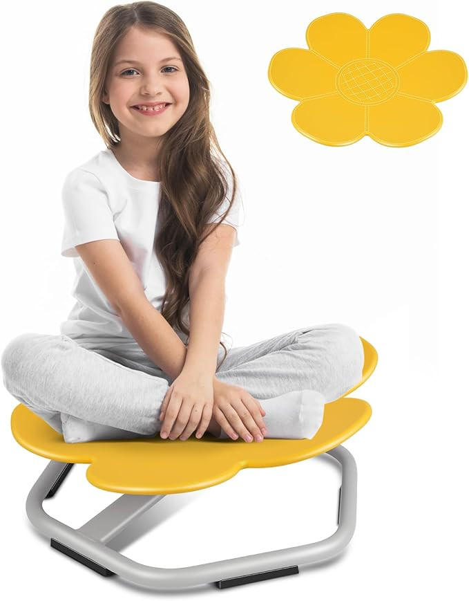 Petal Kids Swivel Chair, Seat and Spinning Chair, Body Coordination Training Chair, Yellow Non Sl... | Amazon (US)