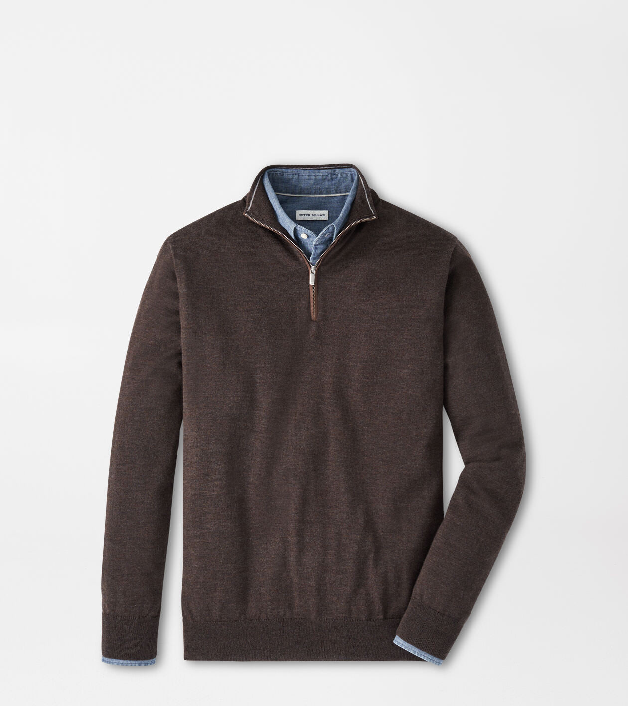 Autumn Crest Suede Trim Quarter-Zip | Peter Millar