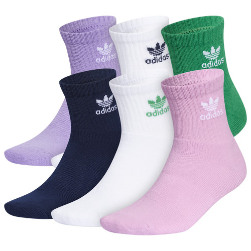 adidas Originals adidas Originals Trefoil Pastel 6PK Quarter Socks - Adult Purple/Violet/Green Size L | Foot Locker (US)