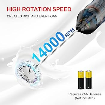 Bonsenkitchen Milk Frother Handheld, Electric Milk Foam Maker with Stainless Steel Whisk, Hand Dr... | Amazon (UK)