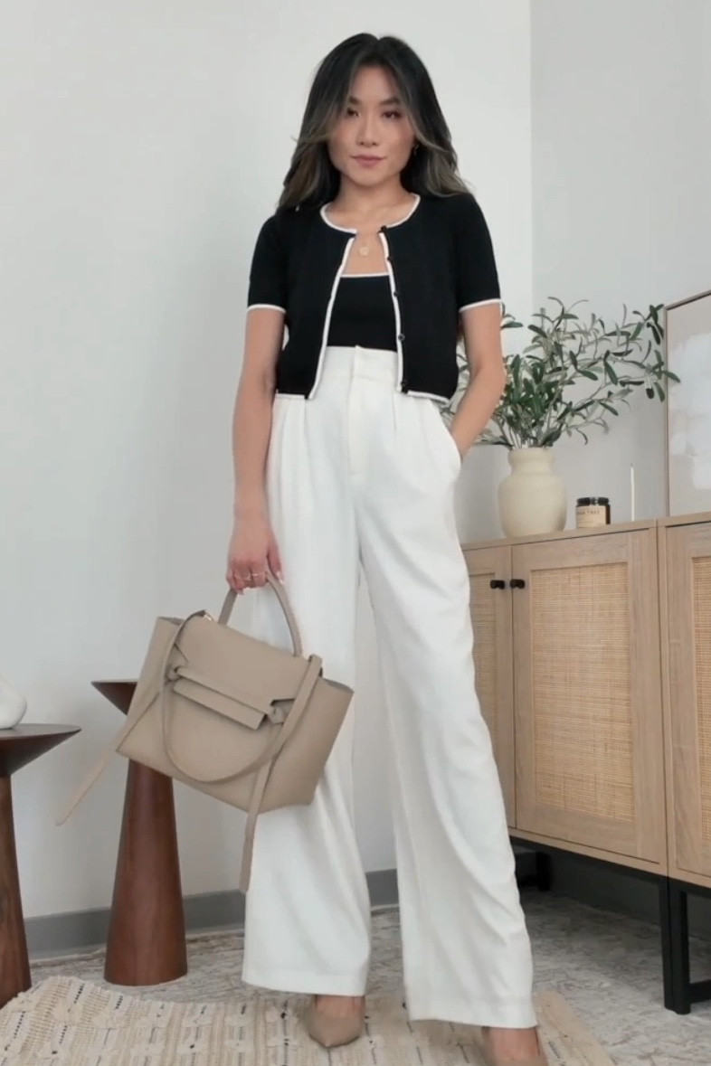 Cardigan Set with Trousers Work Outfit Idea

▶  my measurements: 5’2” / 100 lbs / 32B / 00 bottoms
▶  watch the full video on YouTube 

LOVE the unique black and white trimming on this cardigan set [XS] 

#LTKWorkwear #LTKSeasonal #LTKStyleTip