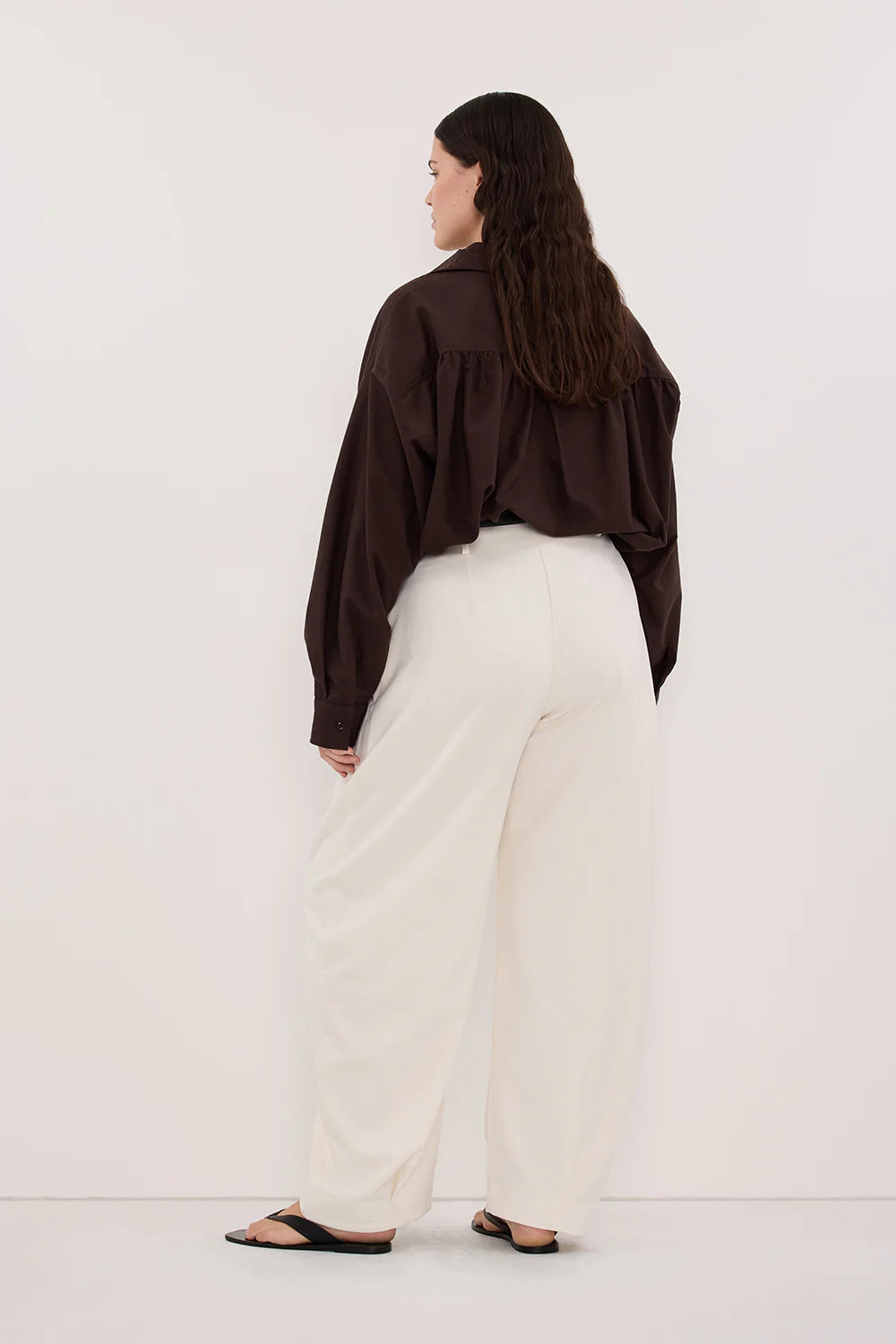 ROMY CREAM BARREL LEG TAILORED PANT | DISSH
