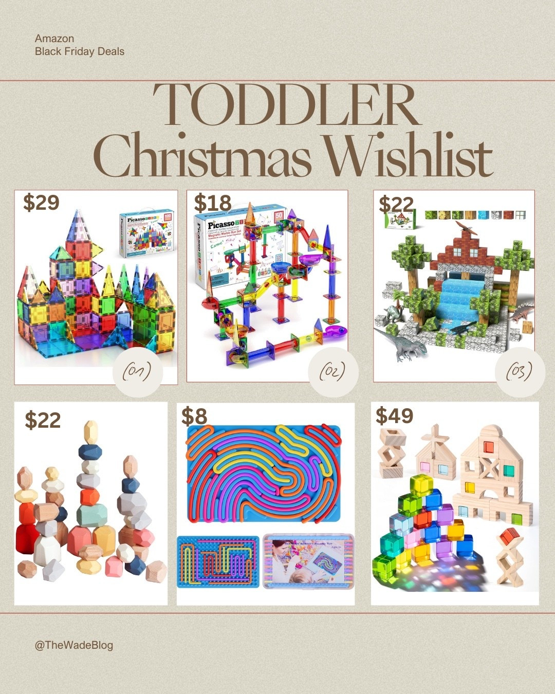 Ezra is 3.5 years old and loves building blocks, magnatiles, and stacking things. This is what he’s getting for Christmas this year. I’m gong to keep them in separate bins and bring each out when he asks for them and then put it away when he’s done. That way these will be fun activities for him to do everyday  

#LTKKids #LTKGiftGuide #LTKCyberWeek