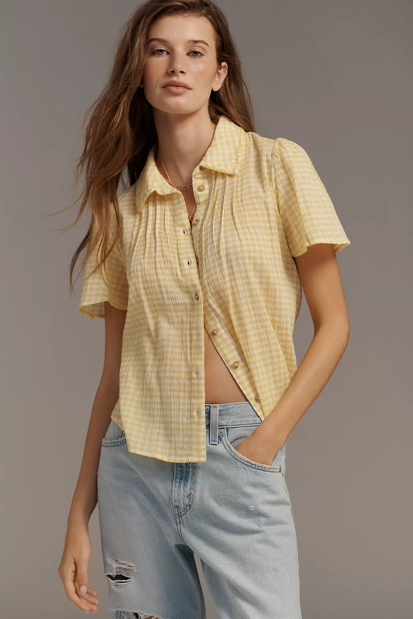 Pilcro Cotton Buttondown Blouse | Anthropologie (US)