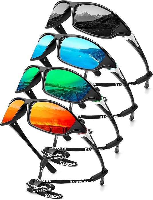 KALIYADI 4 Pack Polarized Sunglasses-Men Sports Sun-glasses: Mens Sunglasses UV Protection for Fi... | Amazon (US)