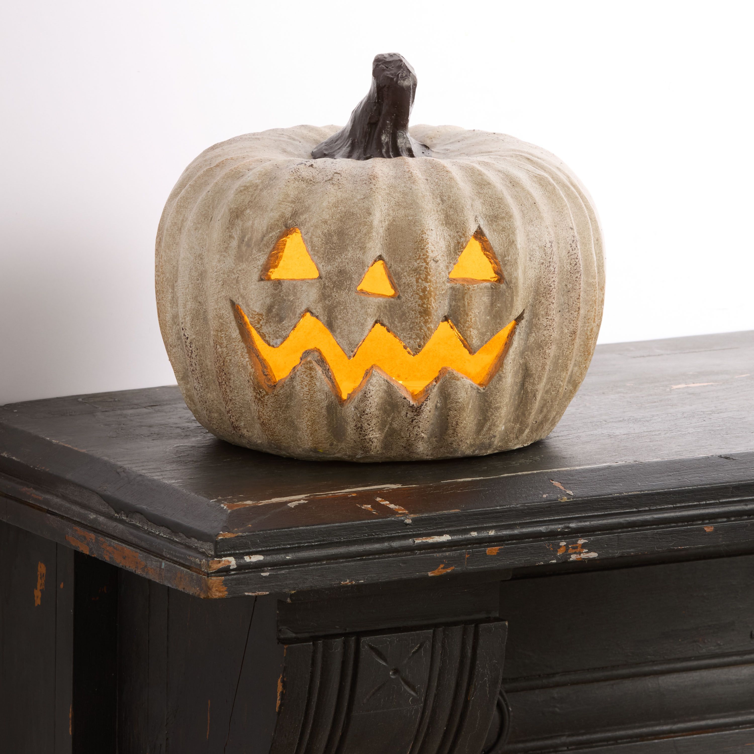 Short Antiqued Jack-O'-Lantern LED Light Up Decor | World Market