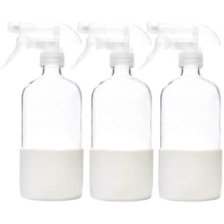 HOMBYS Empty Clear Glass Spray Bottles with Silicone Sleeve Protection - Refillable 17 oz Contain... | Amazon (US)