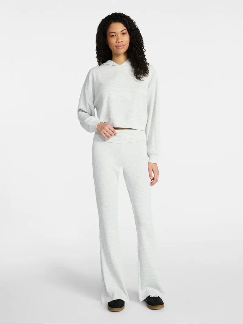 No Boundaries Star Hoodie and Foldover Flare Pants Set, 2-Piece, Women's XXS-XXL | Walmart (US)