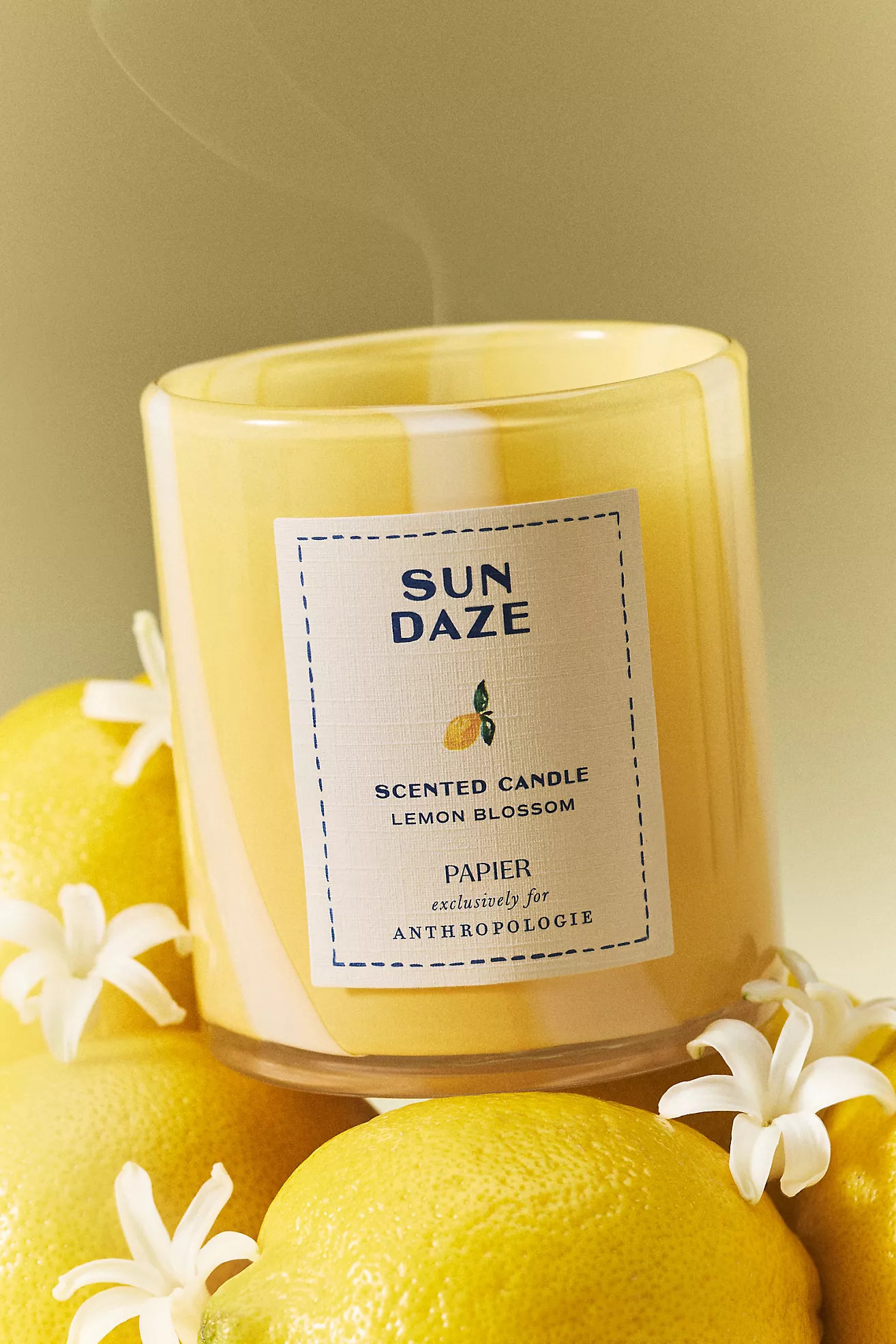 Papier x Anthropologie Floral Lemon Blossom Boxed Glass Candle | Anthropologie (US)