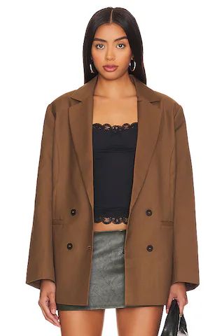 LIONESS Wyoming Blazer in Chocolate from Revolve.com | Revolve Clothing (Global)